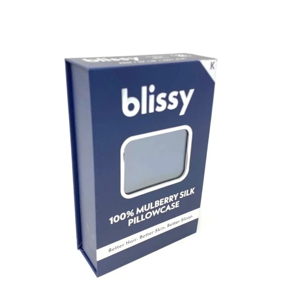 Blissy King 600 Thread Count Silk Pillowcase Navy Blue OR Blush Pink 20
